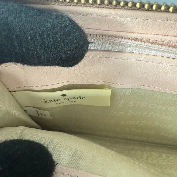Kate Spade Spencer Metallic Leather Slim Zip Around Continental Wallet Rose Gold - Picture 11 of 15